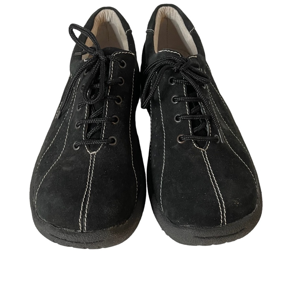 Bamboo Sneakers Black Suede Tie Up Sz 10